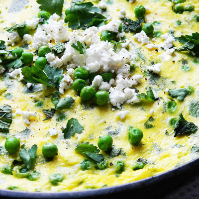 Herbed Green Pea & Feta Frittata